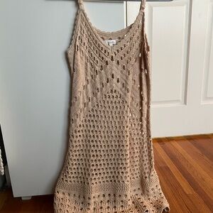 Aerie Tan Crochet dress